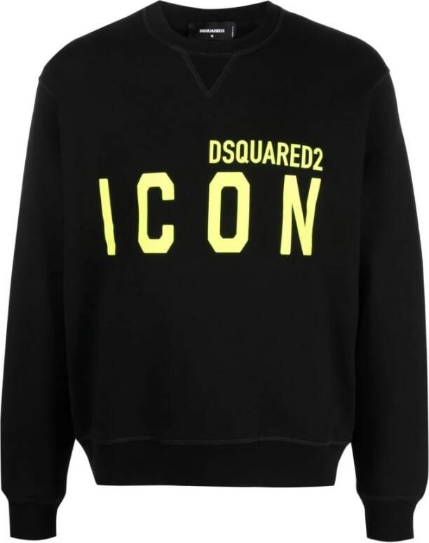 Dsquared2 Zwart Logo Print Sweater Zwart Heren