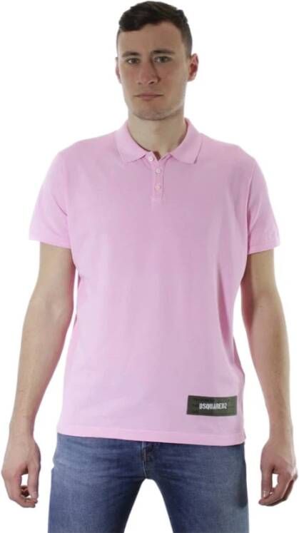 Dsquared2 Zwart Ronde Hals T-Shirt Roze Heren