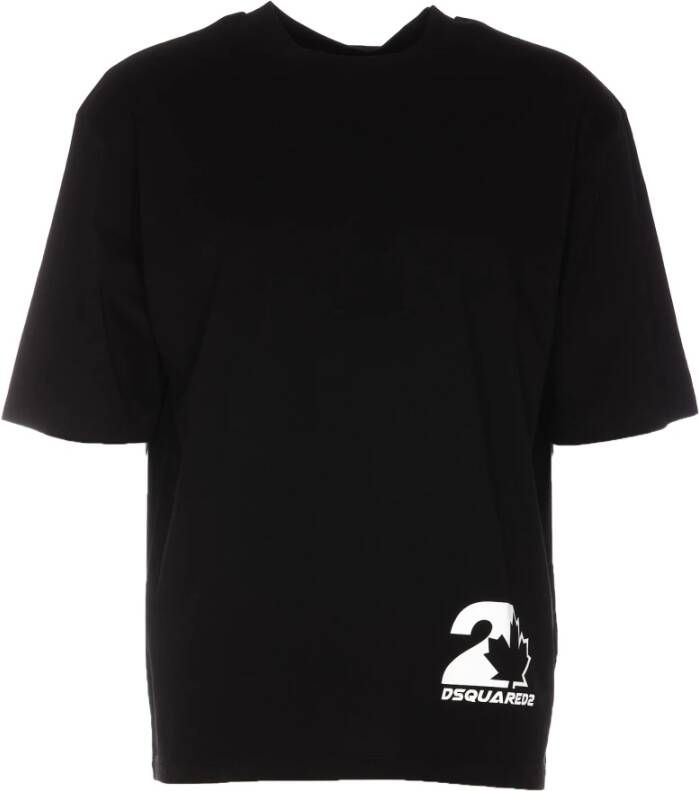 Dsquared2 Zwart T-shirt met Logo Print Zwart Heren