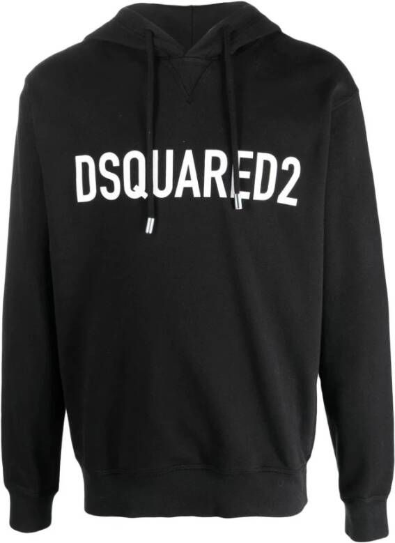 Dsquared2 Zwart-witte katoenen hoodie voor heren Zwart Heren