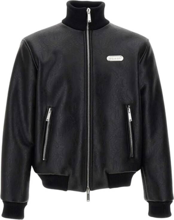 Dsquared2 Zwarte Faux Shearling Bomberjack Black Heren