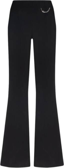 Dsquared2 Zwarte broek met wijde pijpen en kettingdetails Zwart Dames