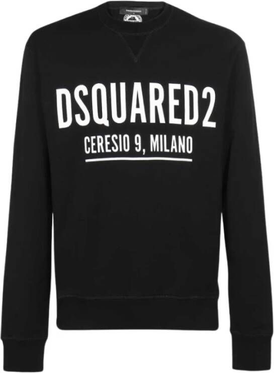 Dsquared2 Zwarte katoenen sweatshirt met Milano-print Black Heren