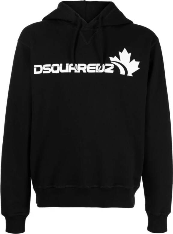 Dsquared2 Zwarte hoodie met verstelbaar trekkoord Black Heren