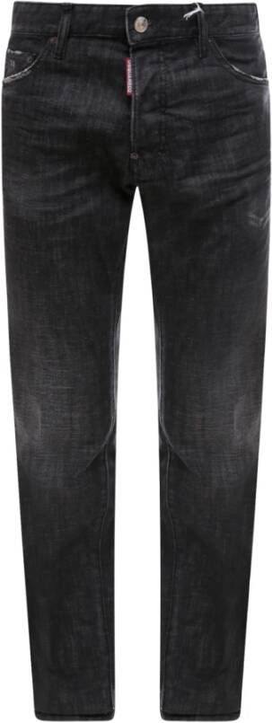 Dsquared2 Zwarte Denim Jeans met Vernietigd Effect Zwart Heren