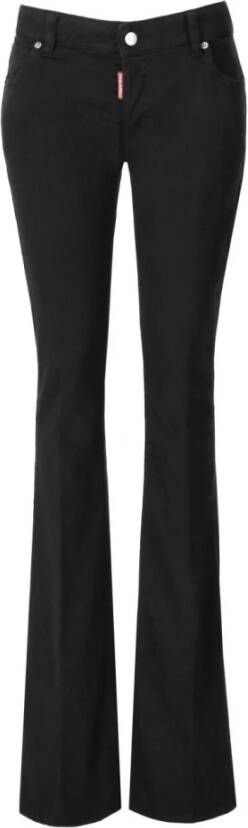 Dsquared2 Zwarte Flare Jeans met Medium Taille Zwart Dames