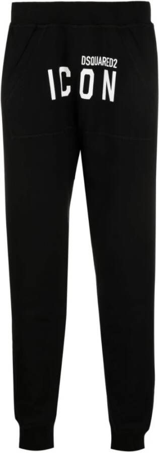 Dsquared2 Zwarte Katoenen Sweatpants met Icon Logo Black Heren