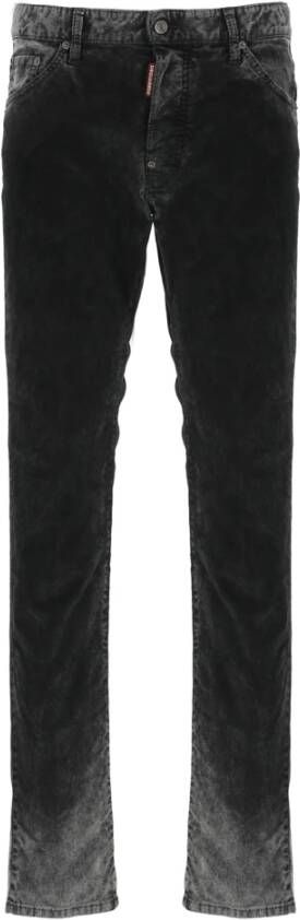 Dsquared2 Zwarte Katoenen Fluwelen Jeans voor Mannen Zwart Heren