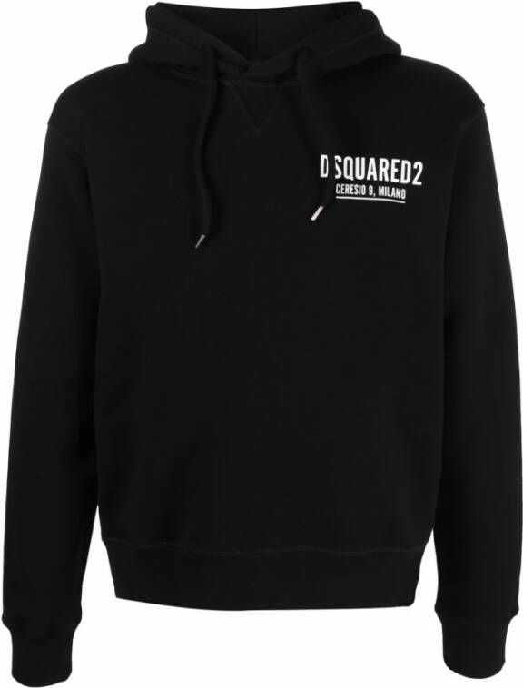 Dsquared2 Zwarte Katoenen Sweatshirt met Capuchon Black Heren