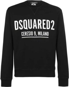 Dsquared2 Zwarte Katoenen Sweatshirt met Milano Print Zwart Heren
