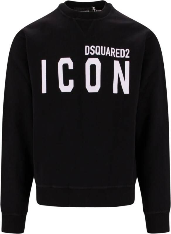 Dsquared2 Zwarte Katoenen Sweatshirt Stijlvol en Comfortabel Zwart Heren