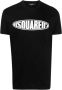 Dsquared2 Zwarte katoenen T-shirt met logo belettering Black Heren - Thumbnail 1