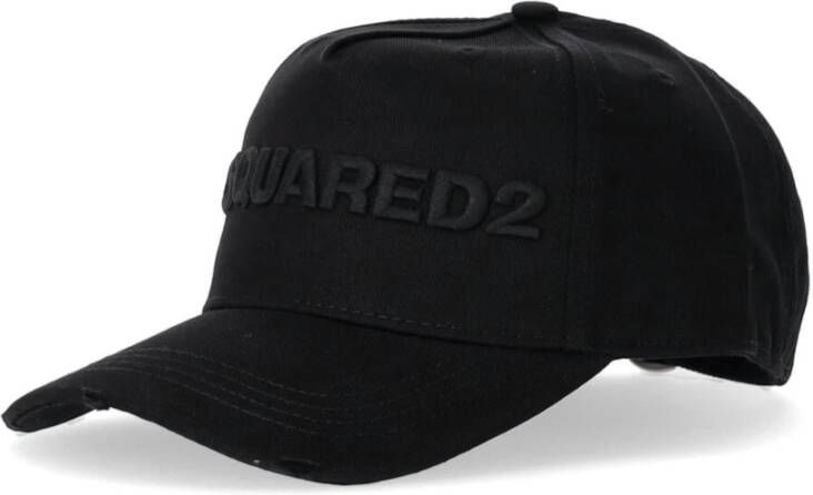Dsquared2 Zwarte baseballpet met geborduurd logo Black Heren