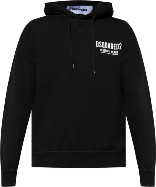 Dsquared2 Zwarte Hoodie met Logo Print Black Heren