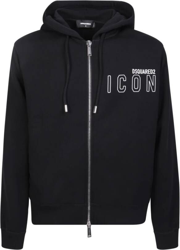 Dsquared2 Zwarte rits hoodie voor heren Zwart Heren