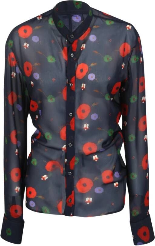 Dsquared2 Zwarte Shirt met Bloemenprint voor Vrouwen Zwart Dames