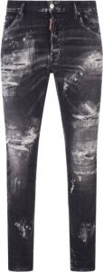 Dsquared2 Zwarte Skinny Jeans met Beschadigde Details Zwart Heren