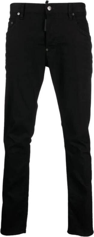Dsquared2 Zwarte Skinny Jeans van Katoen met Vijf Zakken Zwart Heren