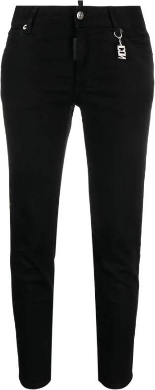 Dsquared2 Zwarte Slim-fit Cropped Jeans Zwart Dames