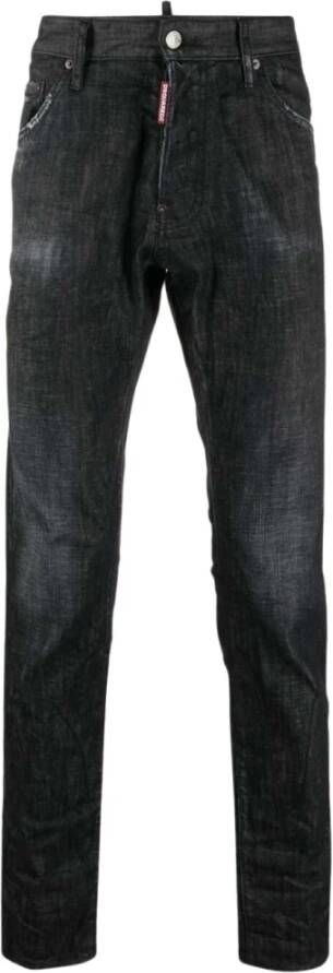 Dsquared2 Zwarte Slim-Fit Jeans met Distressed Look Zwart Heren