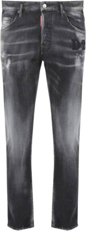 Dsquared2 Zwarte Slim-fit Jeans met Trendy Vernielde Details Black Heren