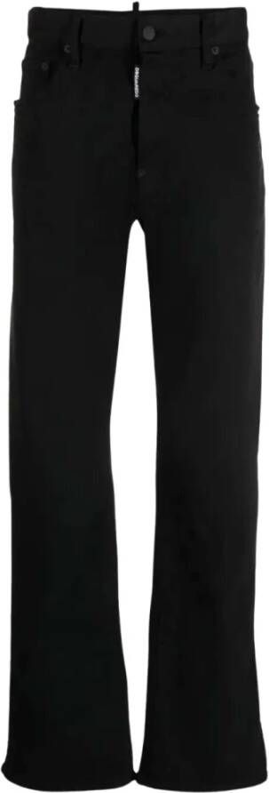 Dsquared2 Zwarte stretch-katoenen straight-leg jeans Zwart Heren