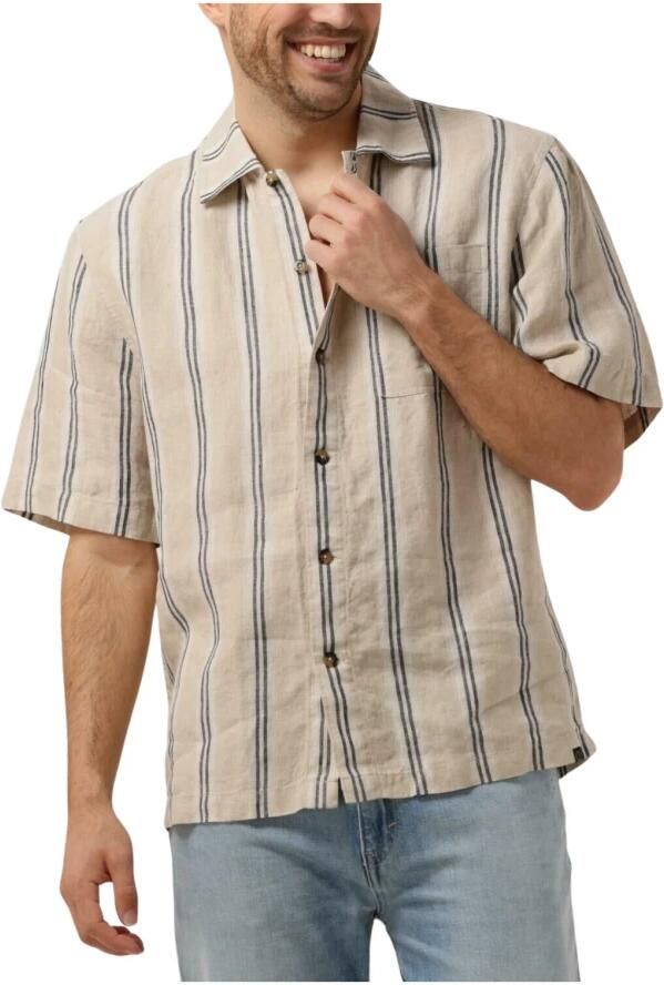 Dstrezzed Casual Gestreept Overhemd in Beige Heren - Foto 3