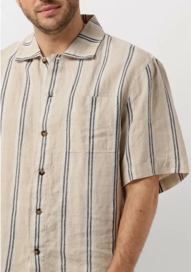 Dstrezzed Casual Gestreept Overhemd in Beige Heren