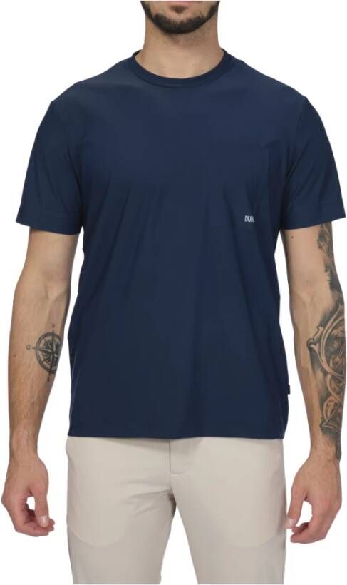 Duno Blauw Technisch T-shirt met Zakje Blue Heren