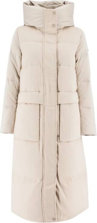 Duno Gewatteerde Wollen Blend Donsjas Beige Dames