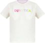 Duvetica Kleurrijk Logo T-Shirt voor Vrouwen Beige Dames - Thumbnail 1