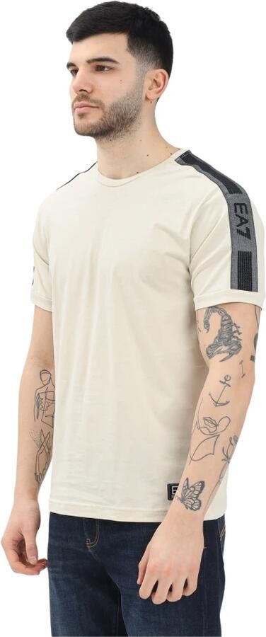 Emporio Armani EA7 Beige T-shirt met contrastdetails Beige Heren - Foto 3