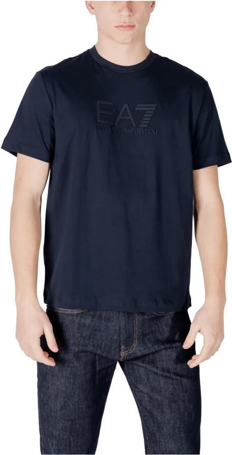 Emporio Armani EA7 Blauw Katoenen T-shirt voor Mannen Blue Heren - Foto 3