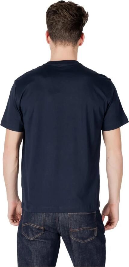 Emporio Armani EA7 Blauw Katoenen T-shirt voor Mannen Blue Heren