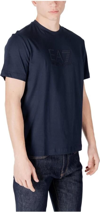 Emporio Armani EA7 Blauw Katoenen T-shirt voor Mannen Blue Heren - Foto 2