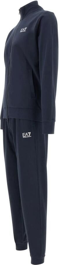 Emporio Armani EA7 Blauwe Katoenen Trainingspak met Fullzip Sluiting Blue Heren - Foto 9