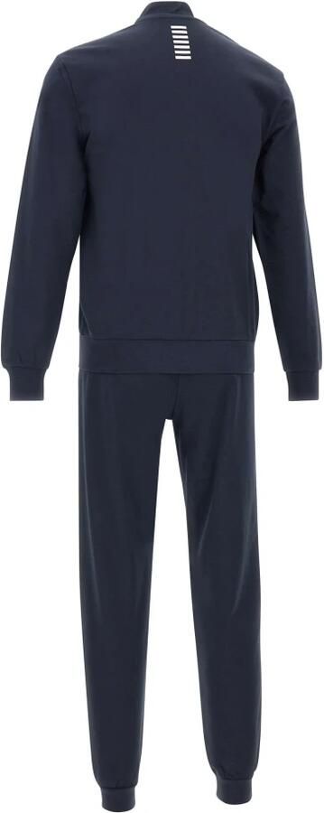 Emporio Armani EA7 Blauwe Katoenen Trainingspak met Fullzip Sluiting Blue Heren - Foto 4