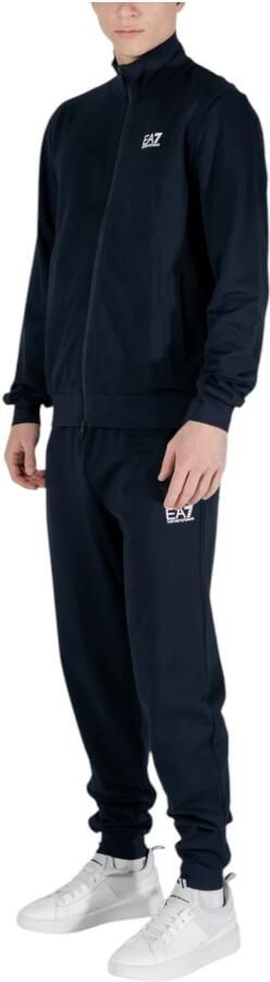 Emporio Armani EA7 Blauwe Katoenen Trainingspak met Fullzip Sluiting Blue Heren - Foto 5
