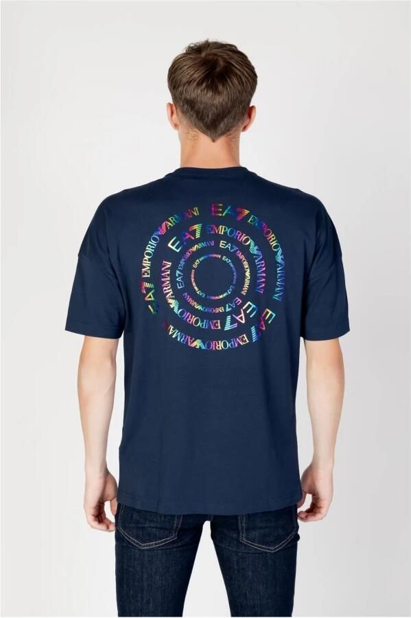 Emporio Armani EA7 Blauw T-shirt met korte mouwen voor mannen Blauw Heren
