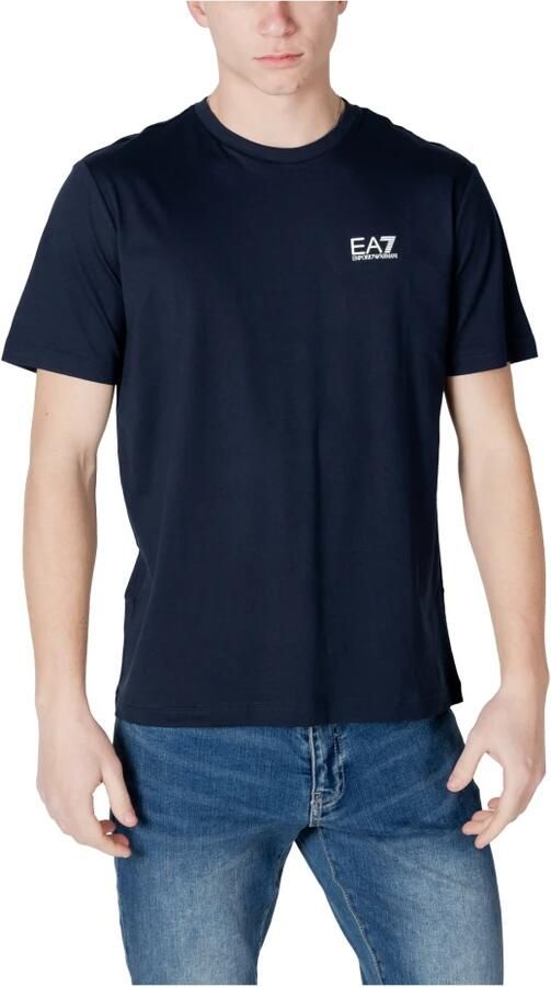 Emporio Armani EA7 Katoenen T-shirt korte mouwen lente zomer Blue Heren - Foto 3
