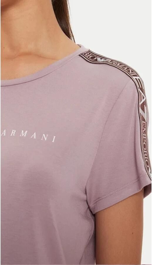 Emporio Armani EA7 Casual Katoenen T-shirt voor Mannen Purple Dames