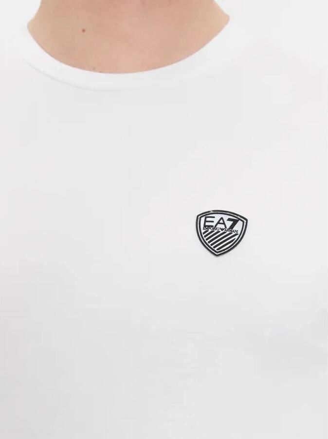 Emporio Armani EA7 Stretch Viscose T-shirt Wit Ronde Hals White Heren - Foto 5
