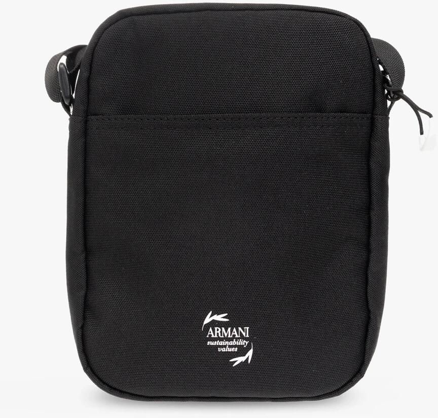 Emporio Ar i EA7 Kleine zwarte nylon schoudertas met verstelbare band Zwart - Foto 2