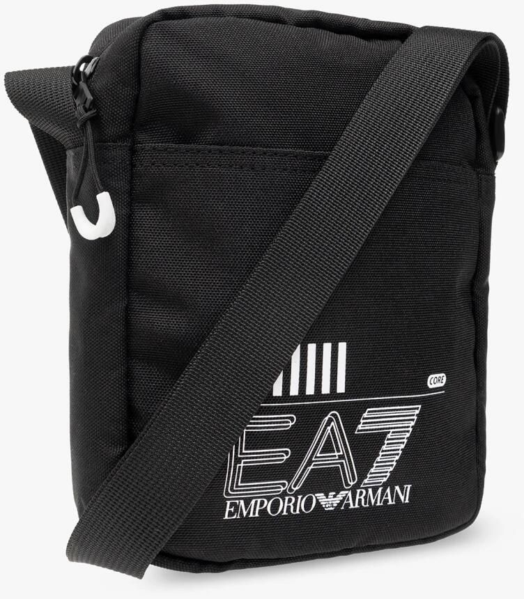 Emporio Ar i EA7 Kleine zwarte nylon schoudertas met verstelbare band Zwart - Foto 3