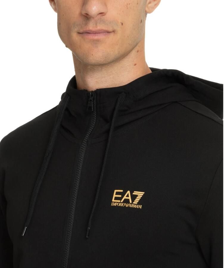 Emporio Armani EA7 Zwarte Katoenen Sweatuit Herfst Winter Collectie Black Heren - Foto 2