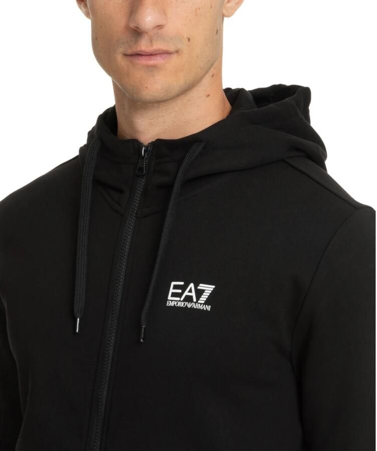 Emporio Armani EA7 Effen Tracksuit met Capuchon en Zakken Black Heren
