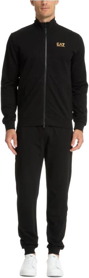Emporio Armani EA7 Zwart Trainingspak Set met Opstaande Kraag Black Heren - Foto 4