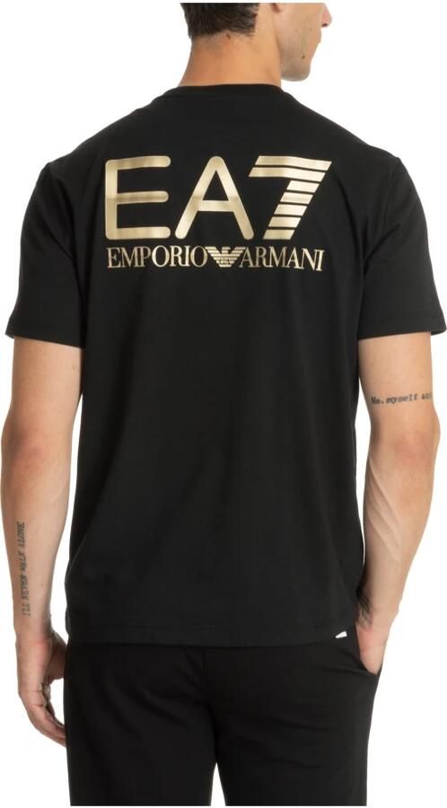 Emporio Armani EA7 Gestreept T-shirt met Logo Detail Black Heren - Foto 3
