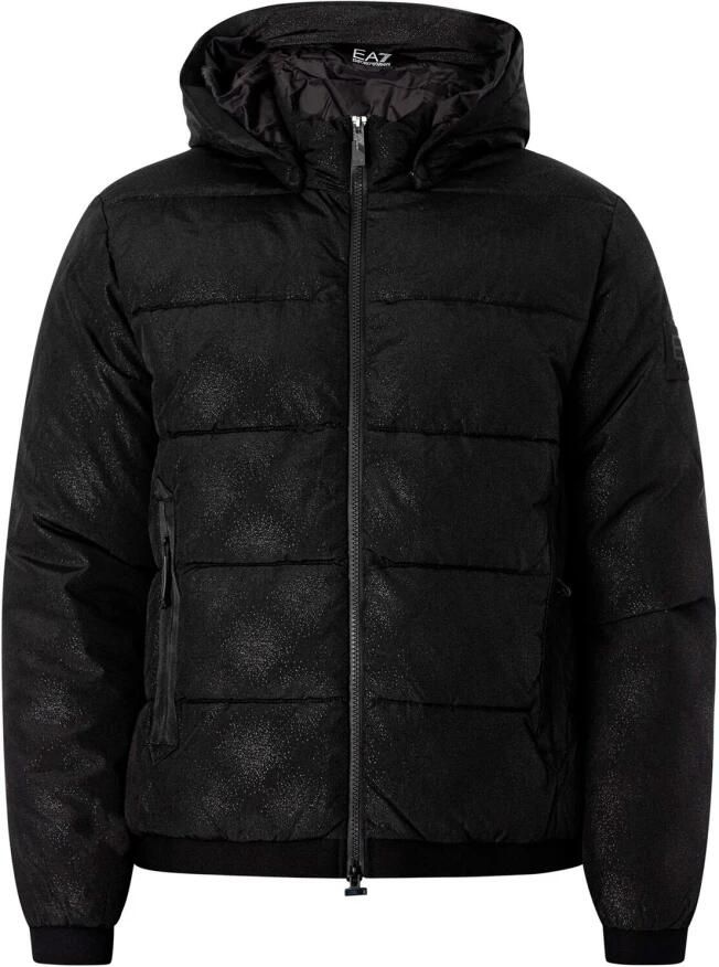 Emporio Armani EA7 Afneembare Capuchon Ritssluiting Donsjas Zwart Heren - Foto 4