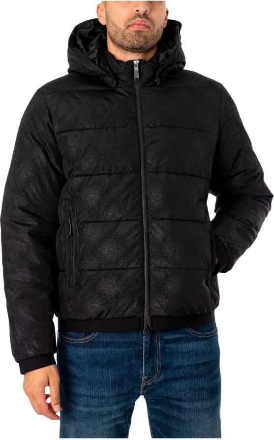 Emporio Armani EA7 Afneembare Capuchon Ritssluiting Donsjas Zwart Heren - Foto 5